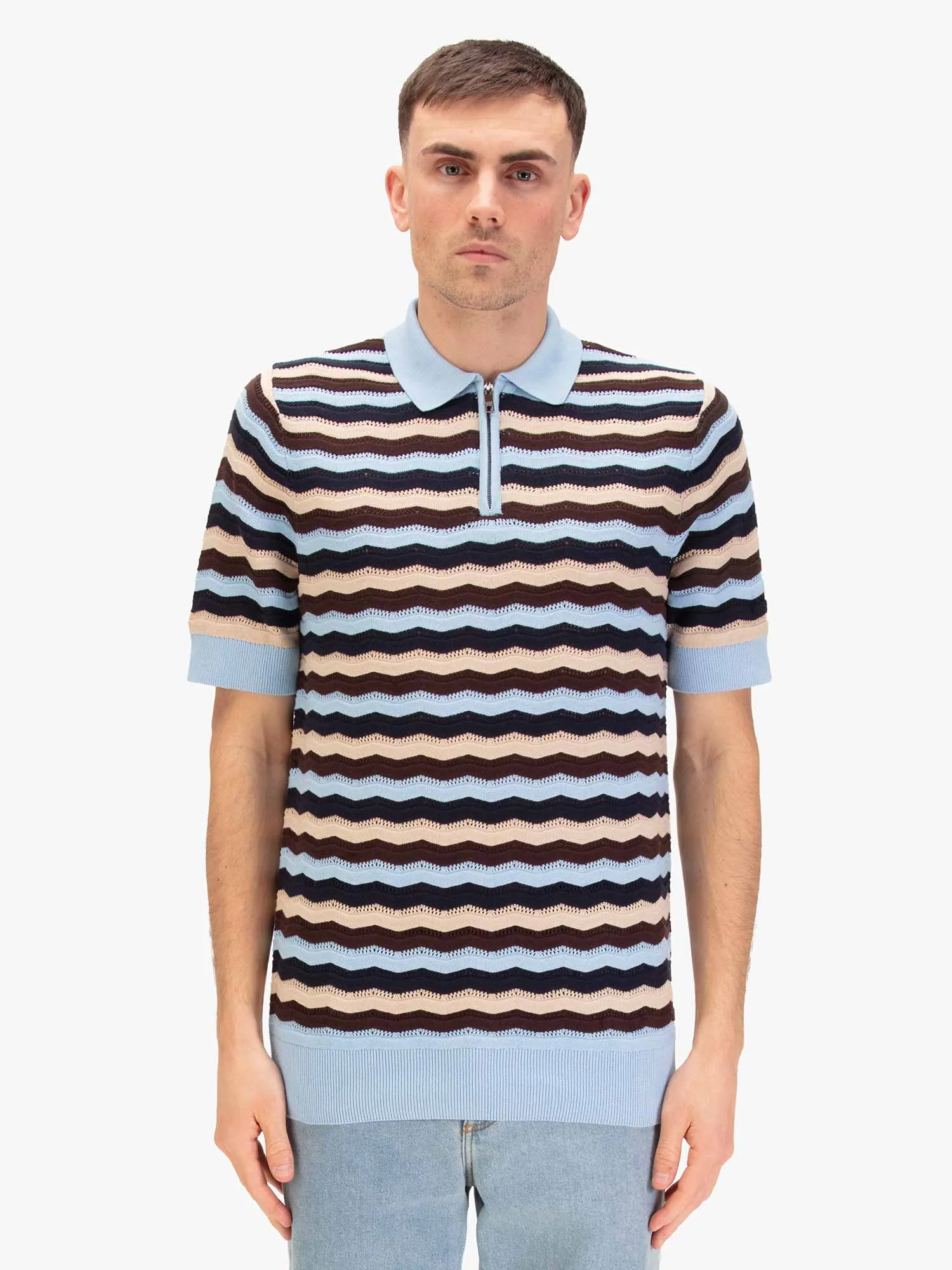 MAUGHOLD TEXTURED KNIT POLO sold by Luke 1977 product image thumbnail 2