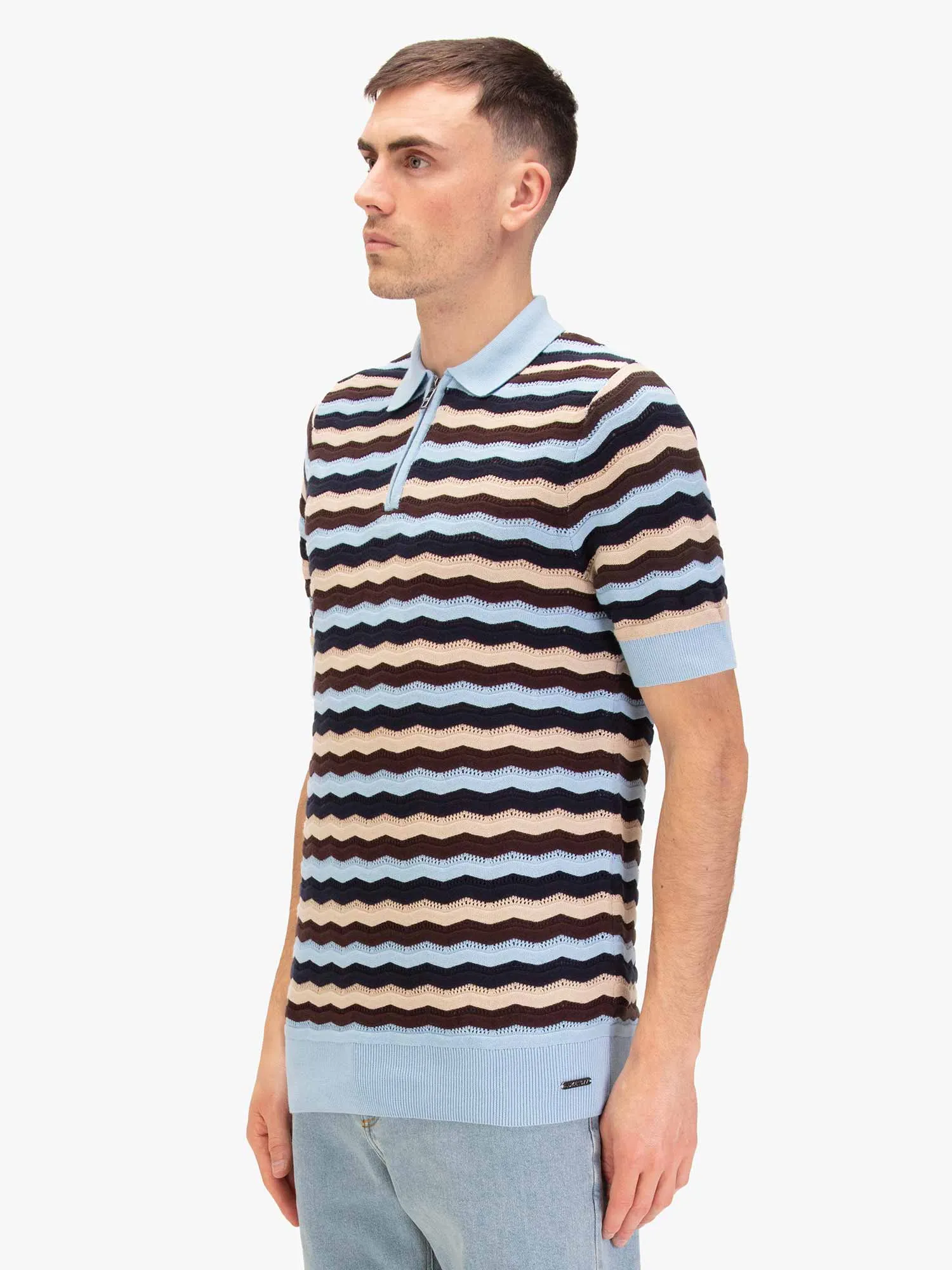MAUGHOLD TEXTURED KNIT POLO sold by Luke 1977 product image thumbnail 3
