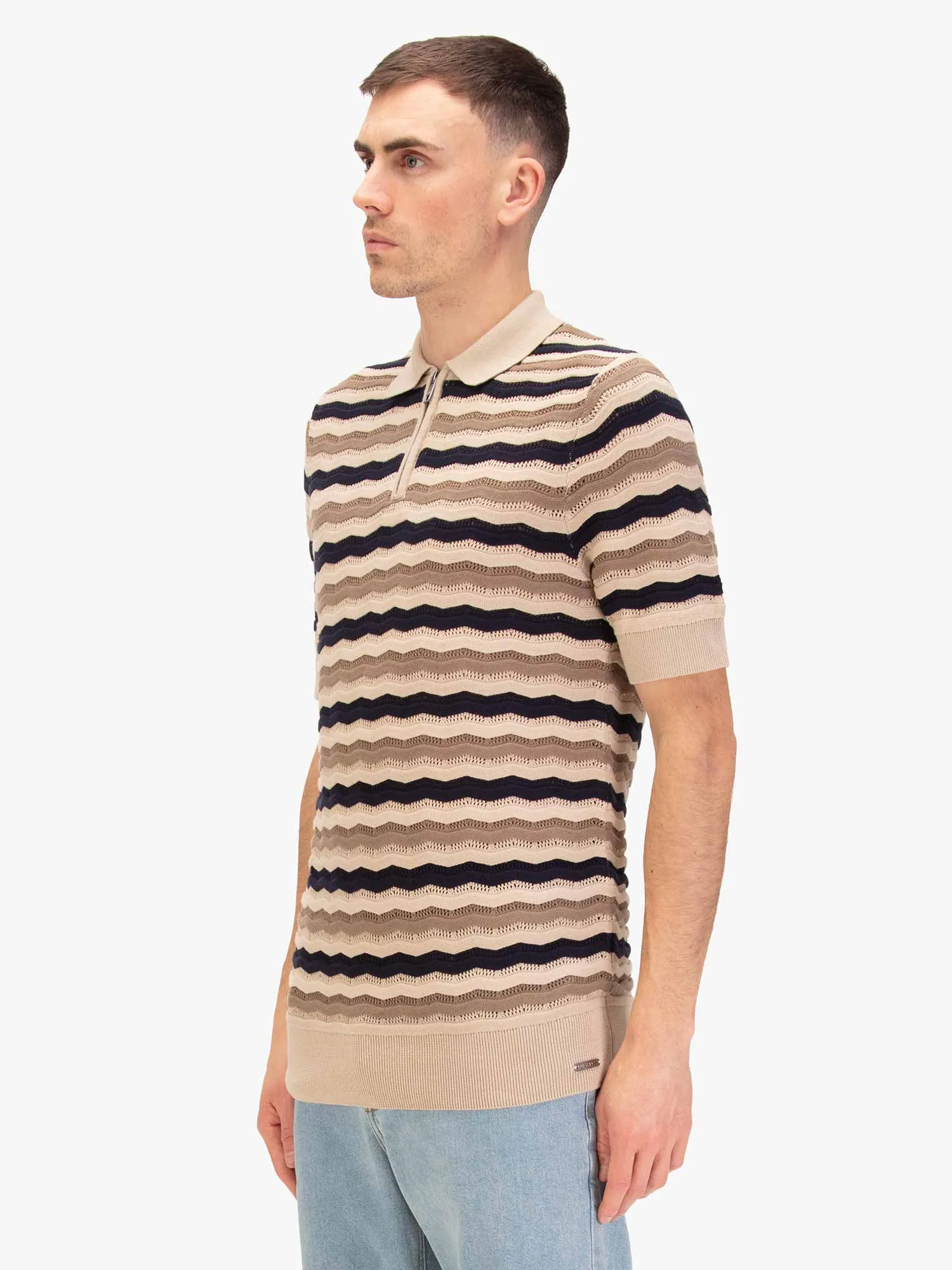 MAUGHOLD TEXTURED KNIT POLO sold by Luke 1977 product image thumbnail 3