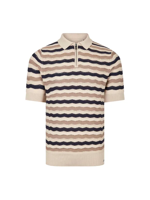 MAUGHOLD TEXTURED KNIT POLO made by Luke 1977