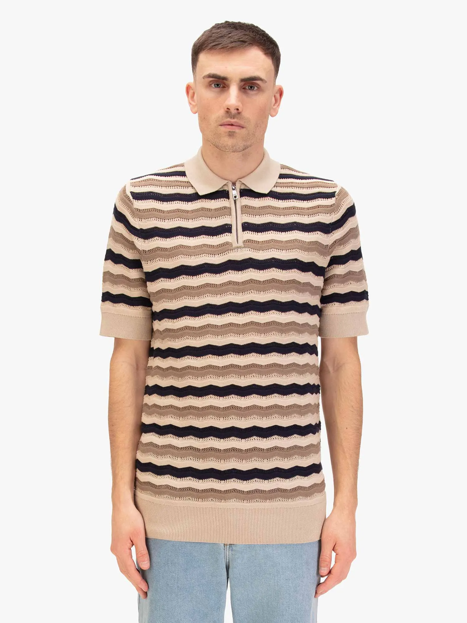 MAUGHOLD TEXTURED KNIT POLO sold by Luke 1977 product image thumbnail 2