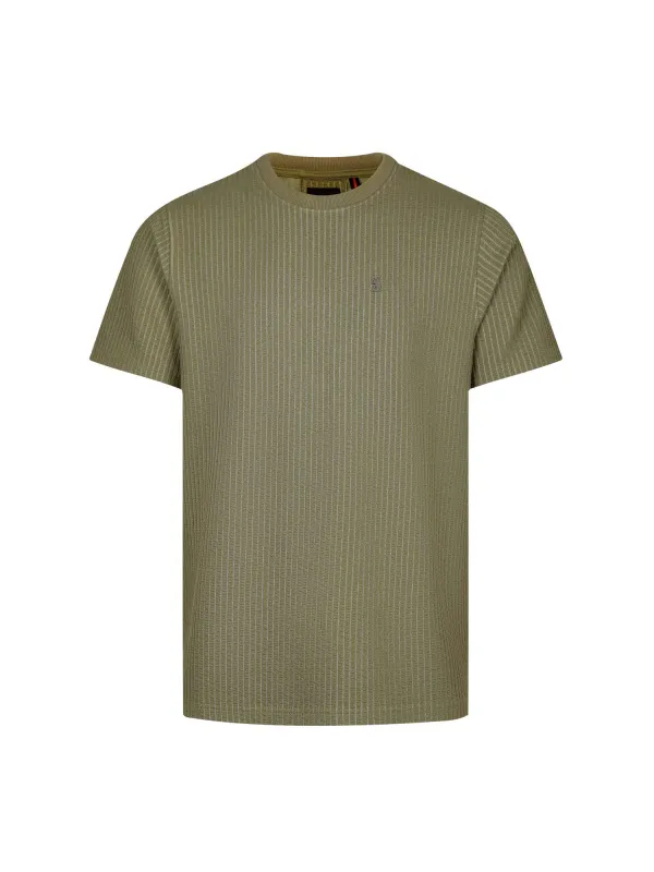 Waffle Down 1000 Jacquard Waffle T-Shirt - Green made by Luke 1977