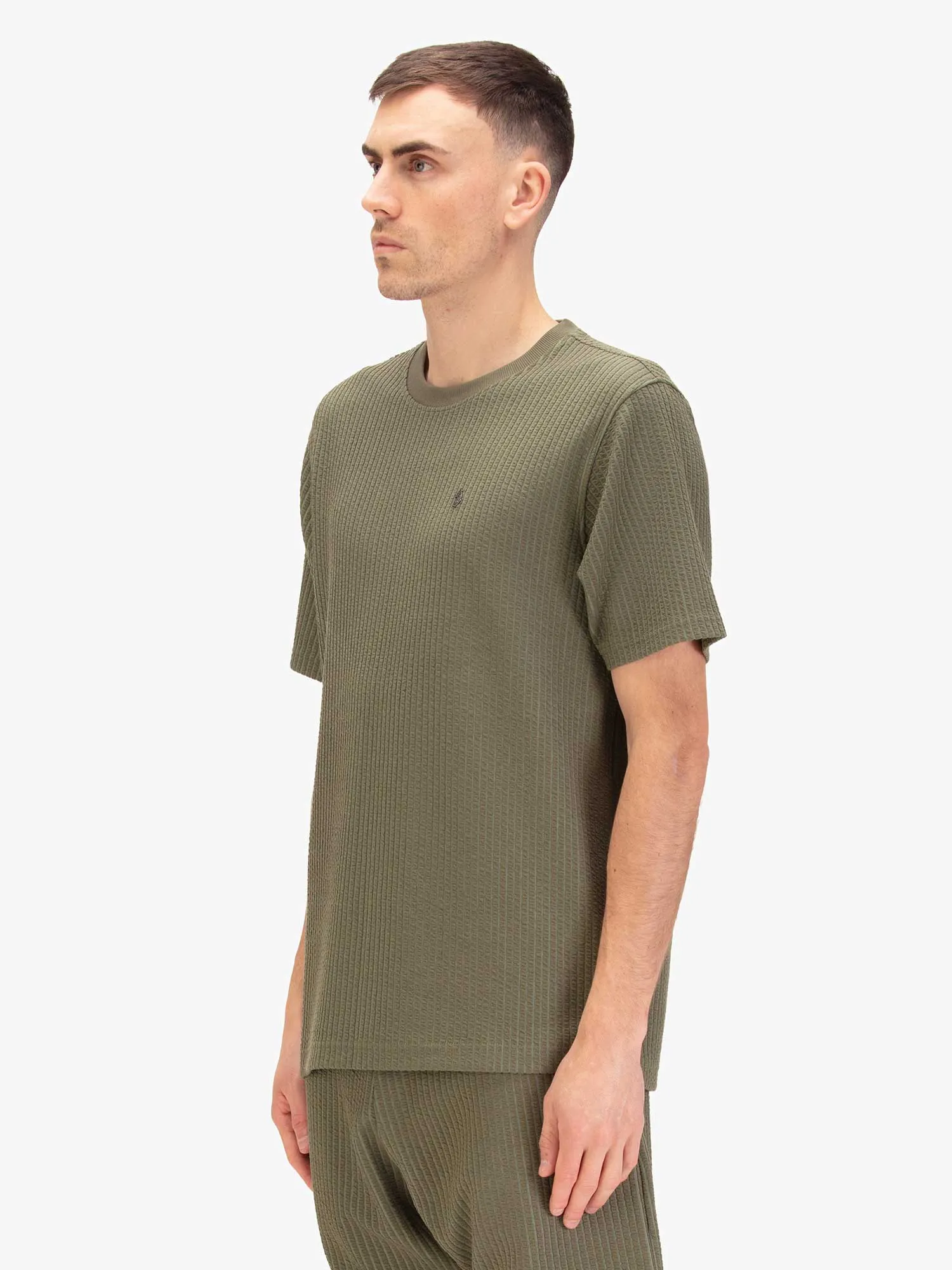 Waffle Down 1000 Jacquard Waffle T-Shirt - Green sold by Luke 1977 product image thumbnail 3
