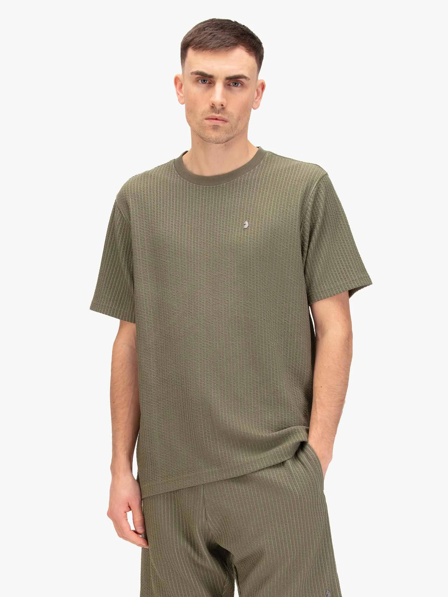 Waffle Down 1000 Jacquard Waffle T-Shirt - Green sold by Luke 1977 product image thumbnail 2