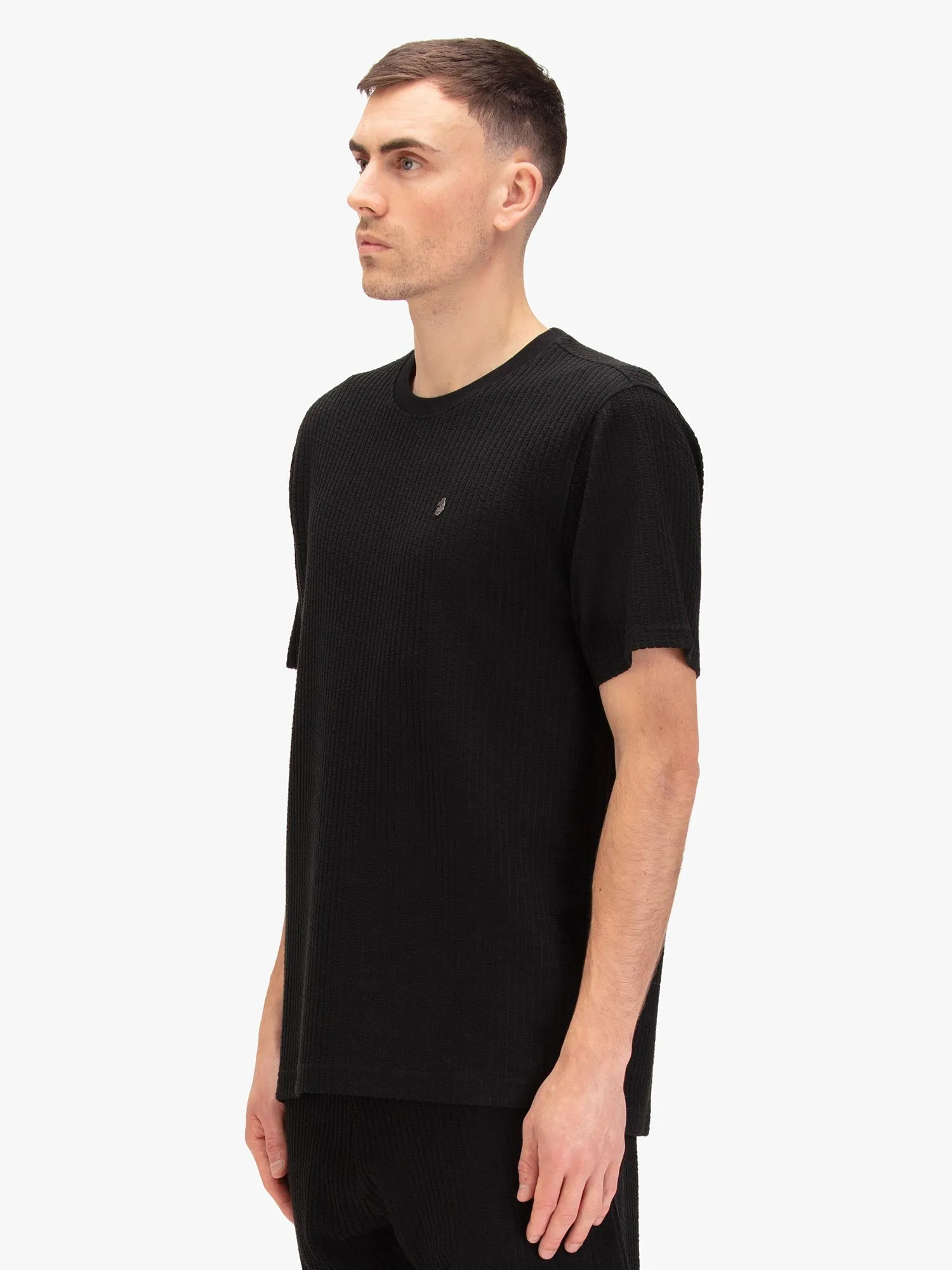 Waffle Down 1000 Jacquard Waffle T-Shirt - Black sold by Luke 1977 product image thumbnail 3