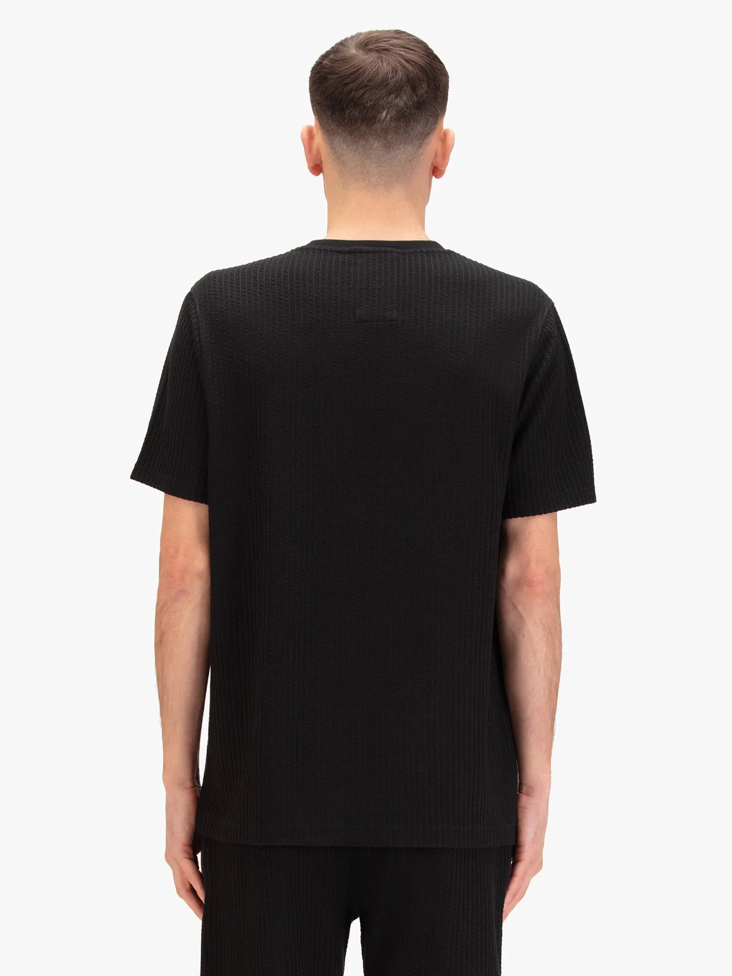 Waffle Down 1000 Jacquard Waffle T-Shirt - Black sold by Luke 1977 product image thumbnail 4