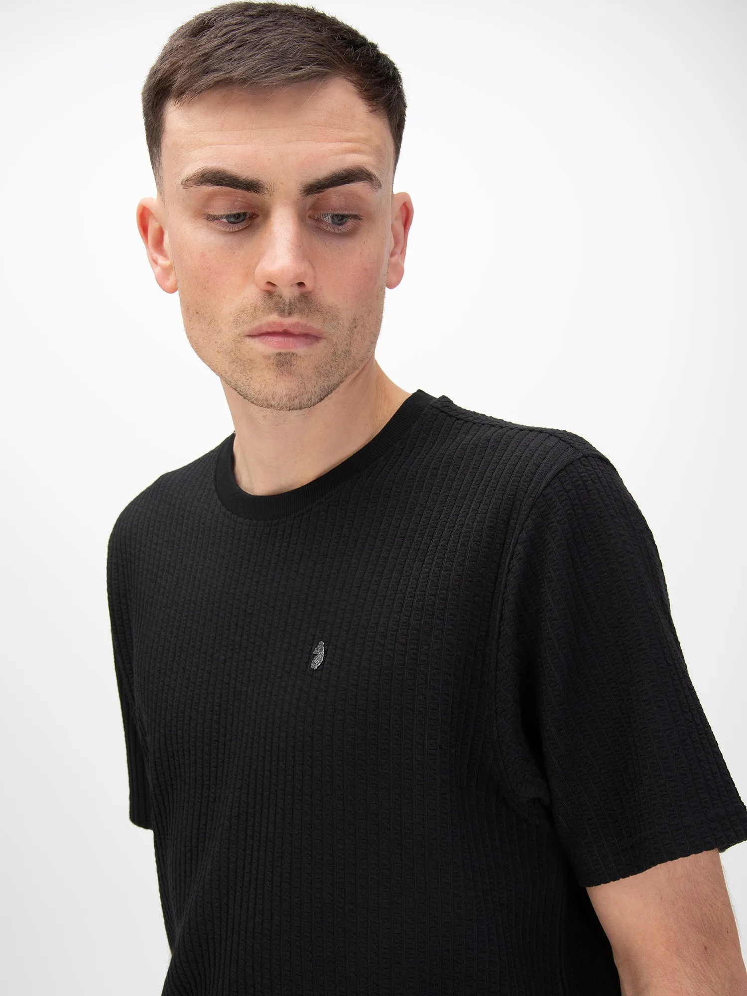 Waffle Down 1000 Jacquard Waffle T-Shirt - Black sold by Luke 1977 product image thumbnail 5