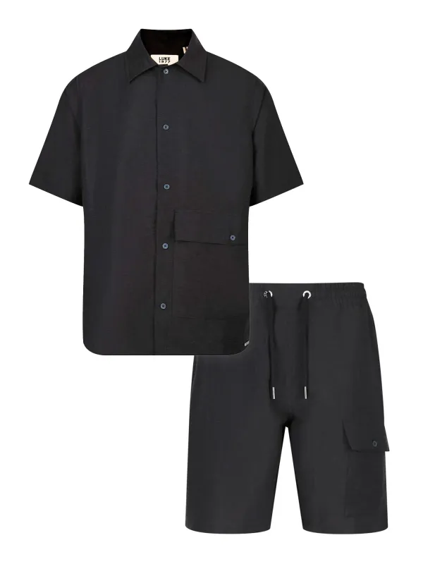 Ophi Relaxed Fit Lightweight Short Set - Black made by Luke 1977