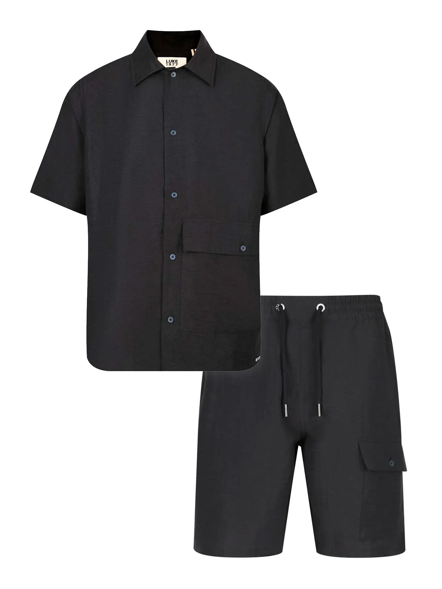 Ophi Relaxed Fit Lightweight Short Set - Black sold by Luke 1977