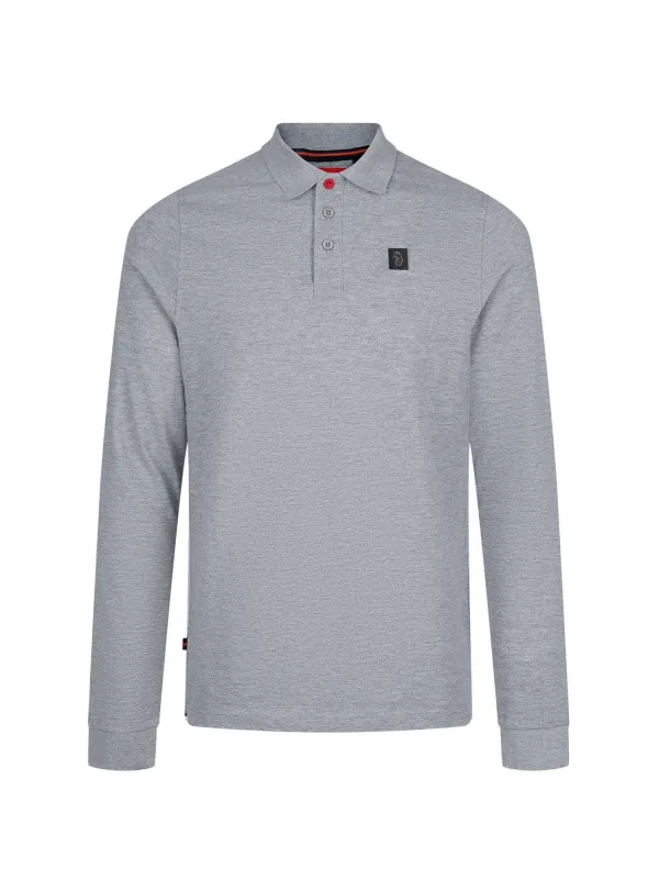 Williams 2500 Cotton Piqué Long Sleeve Polo Shirt - Marl Grey made by Luke 1977