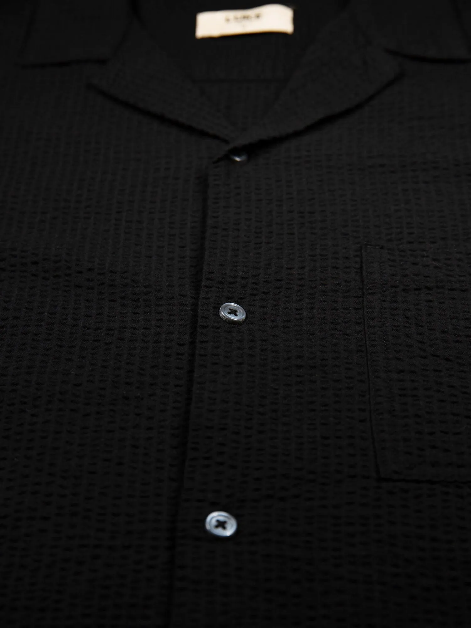 Millook Textured Cotton Short Sleeve Shirt - Black sold by Luke 1977 product image thumbnail 3