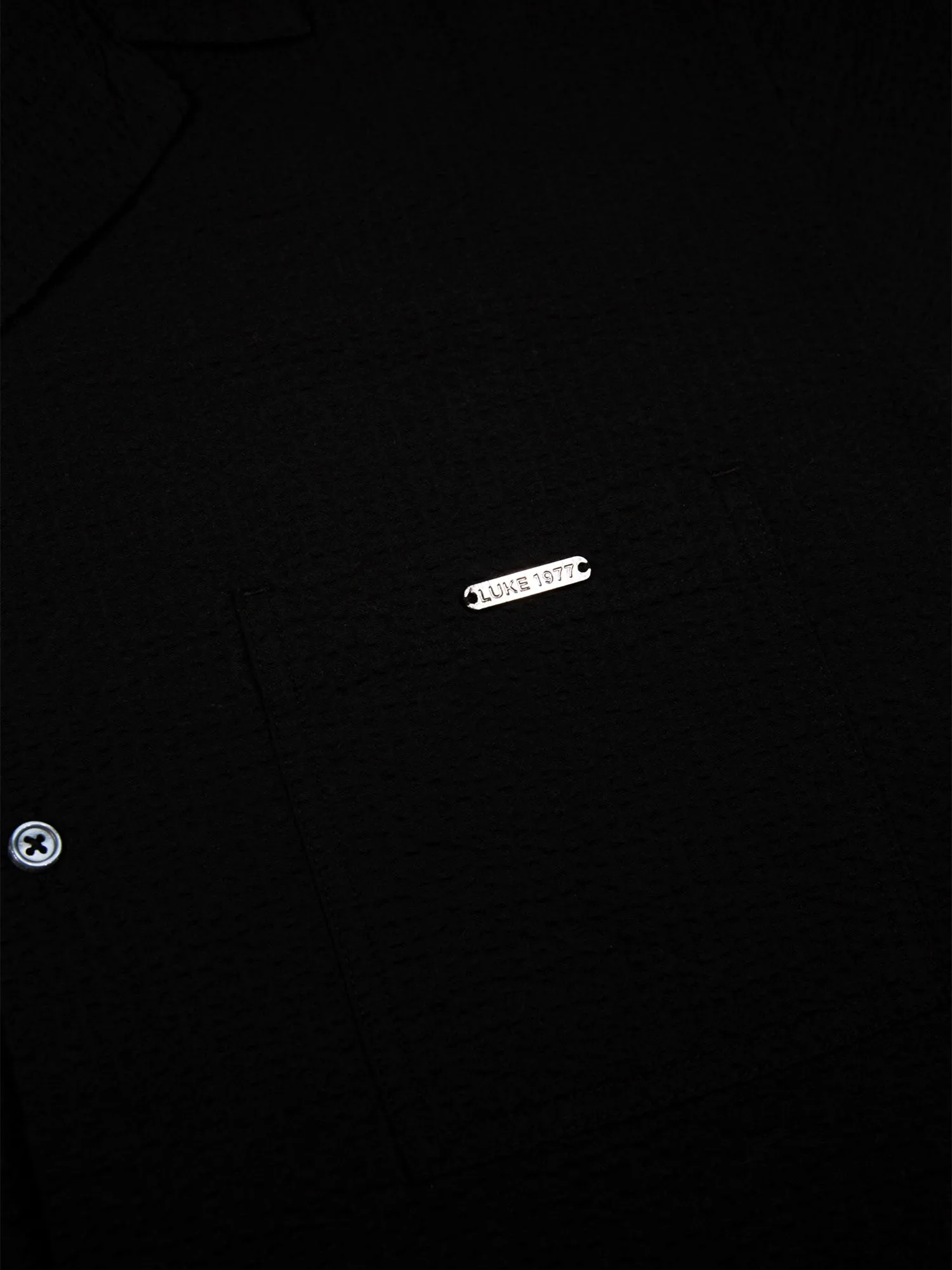 Millook Textured Cotton Short Sleeve Shirt - Black sold by Luke 1977 product image thumbnail 4