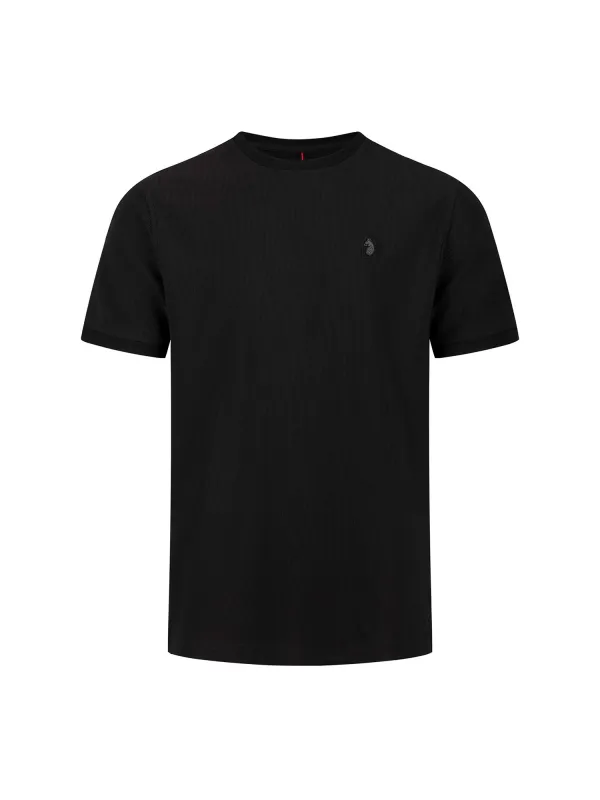 Keswick Ribbed Modal T-shirt - Black made by Luke 1977