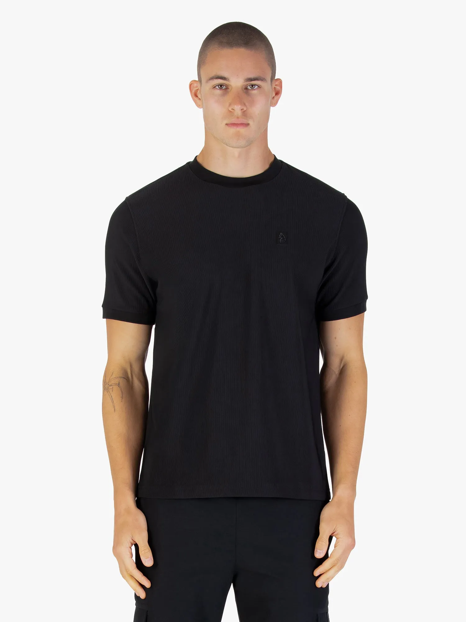 Keswick Ribbed Modal T-shirt - Black sold by Luke 1977 product image thumbnail 2