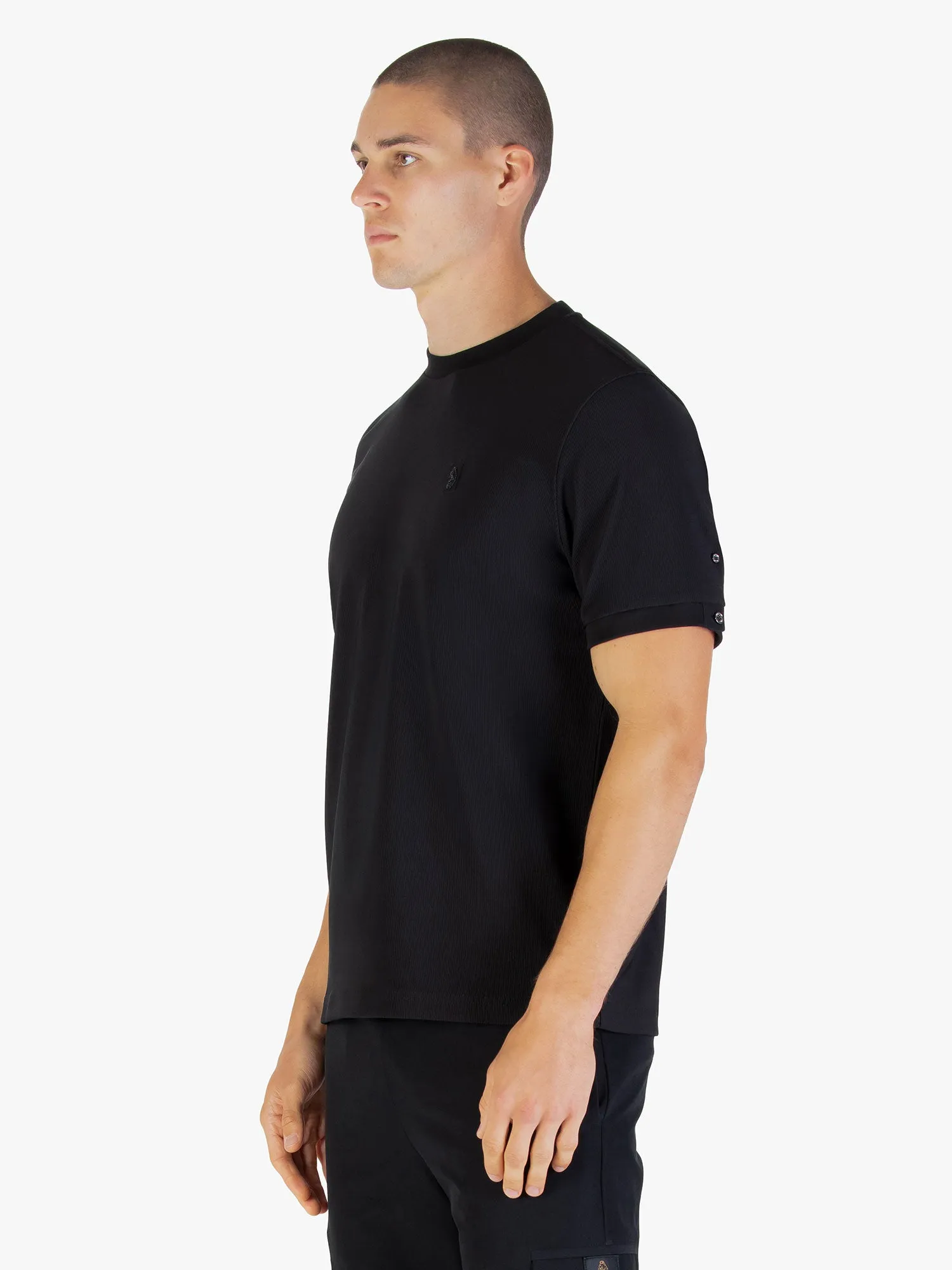 Keswick Ribbed Modal T-shirt - Black sold by Luke 1977 product image thumbnail 3