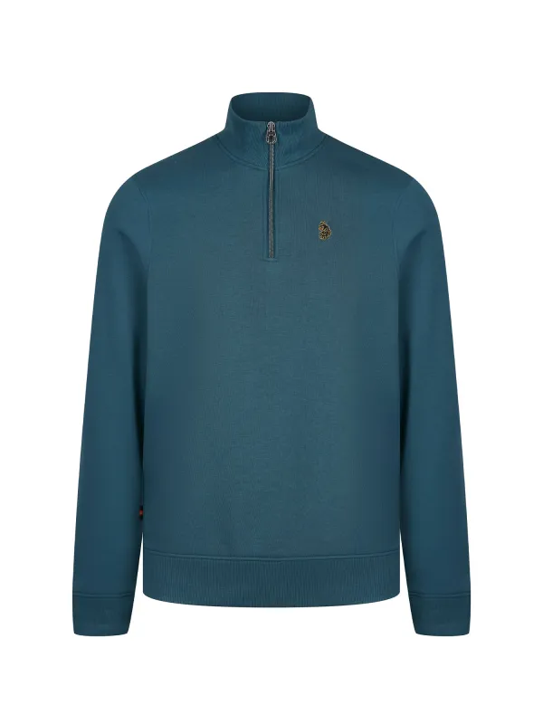 Sydney 1000 Quarter Zip Essential Sweatshirt - Teal made by Luke 1977