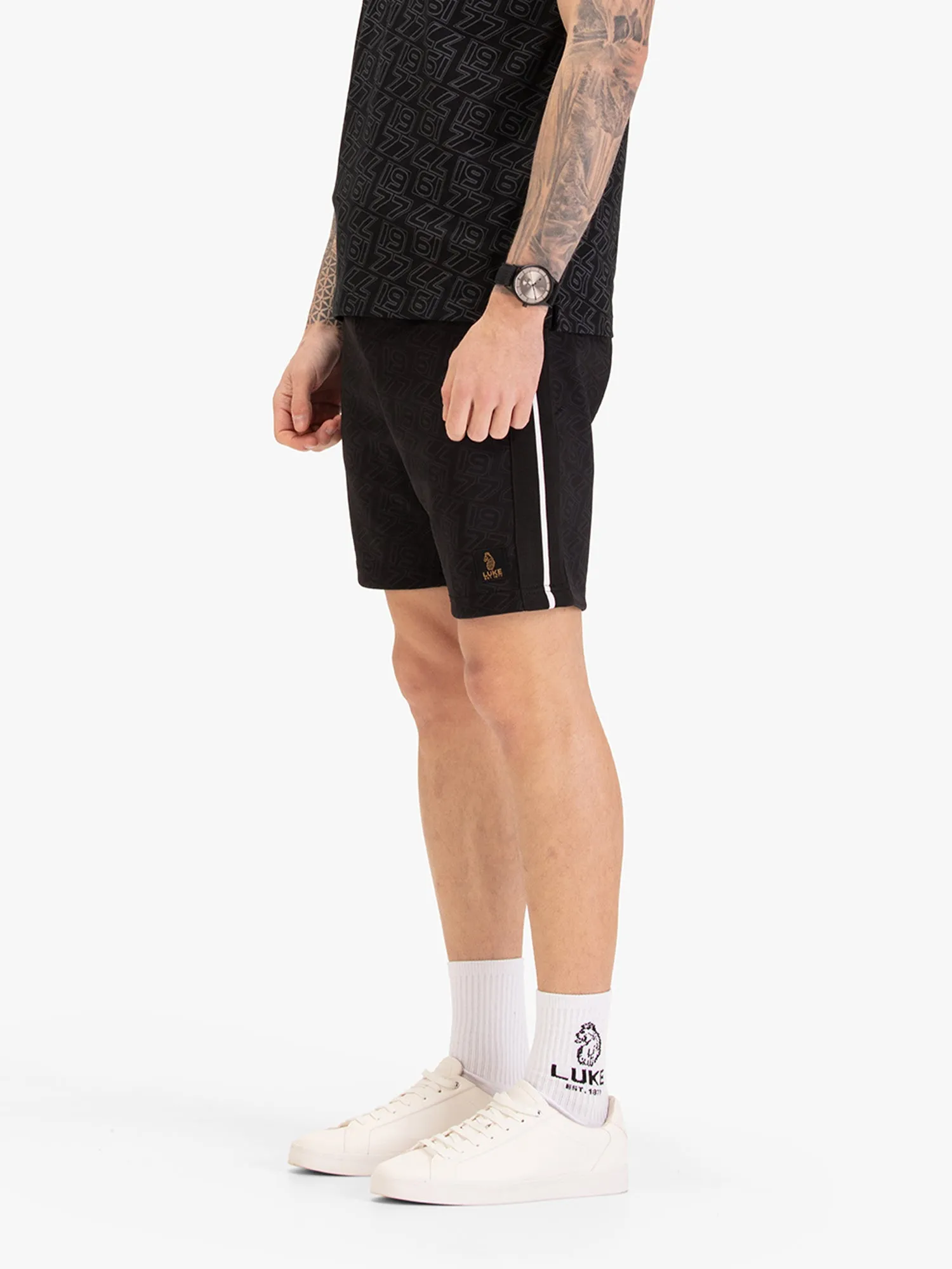 Riva Tricot Overprint Shorts - Black sold by Luke 1977 product image thumbnail 2