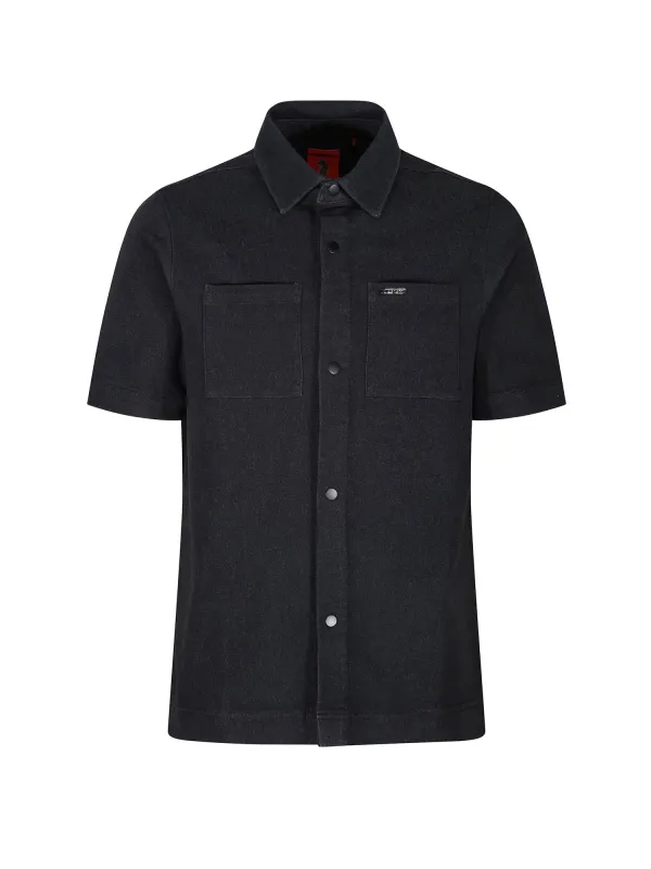 Scorpios Relaxed Fit Heavyweight Cotton Short Sleeve Shirt - Charcoal made by Luke 1977