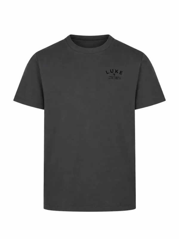 Drayton Relaxed Fit Pima Cotton T-Shirt - Charcoal made by Luke 1977