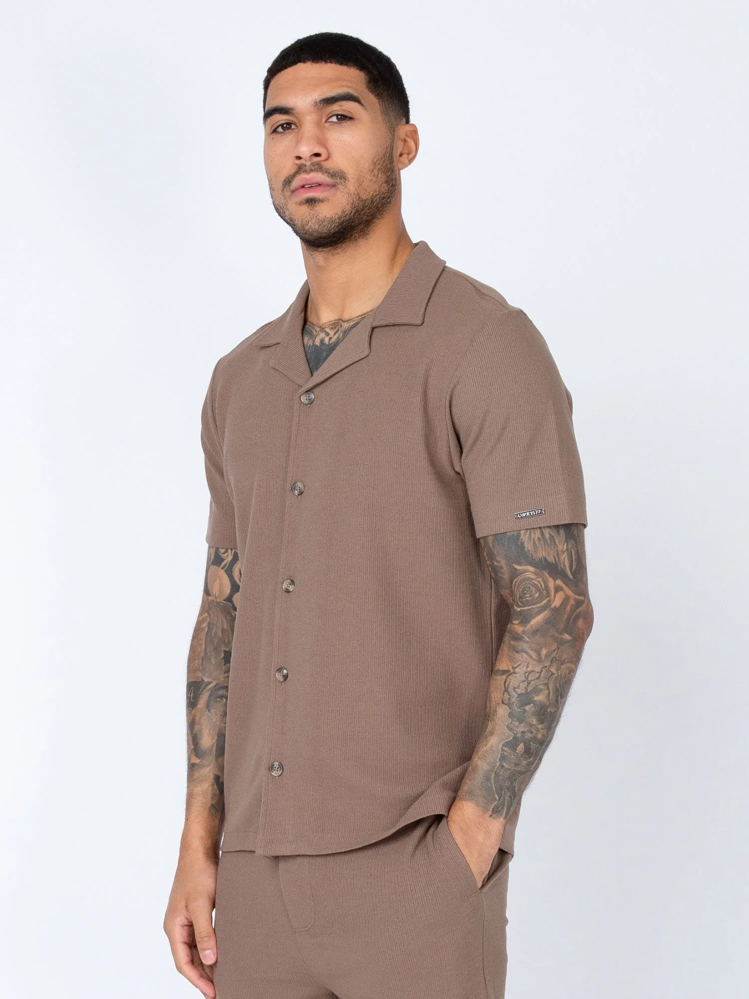 PACAYA WAFFLE TEXTURED SHORT SLEEVE CUBAN SHIRT sold by Luke 1977 product image thumbnail 3