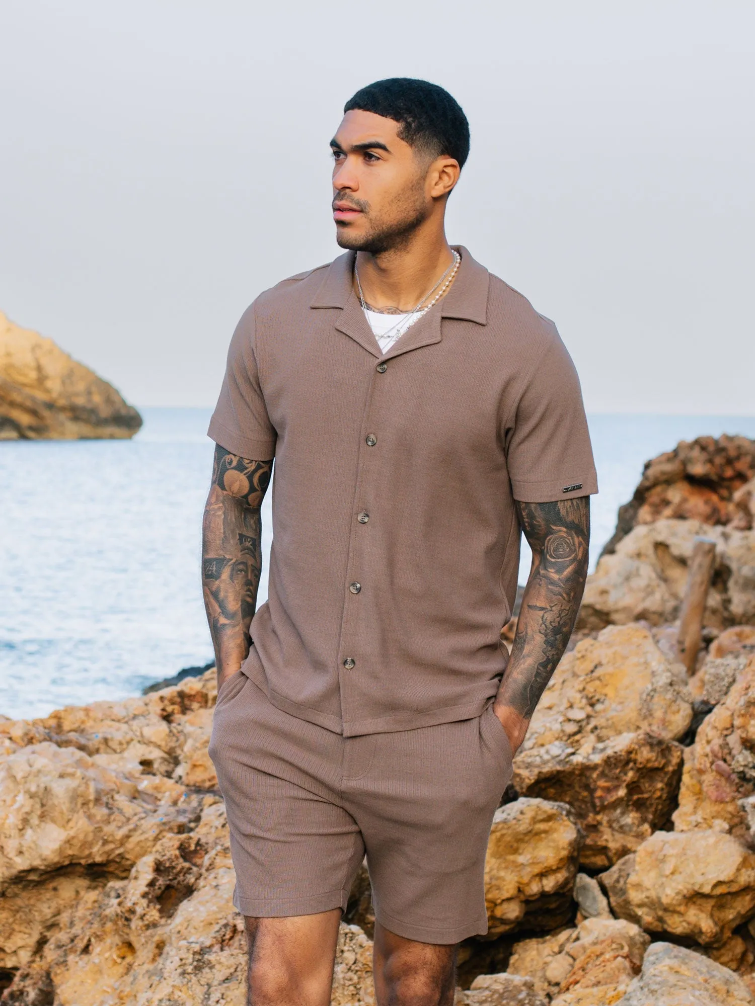 PACAYA WAFFLE TEXTURED SHORT SLEEVE CUBAN SHIRT sold by Luke 1977 product image thumbnail 5