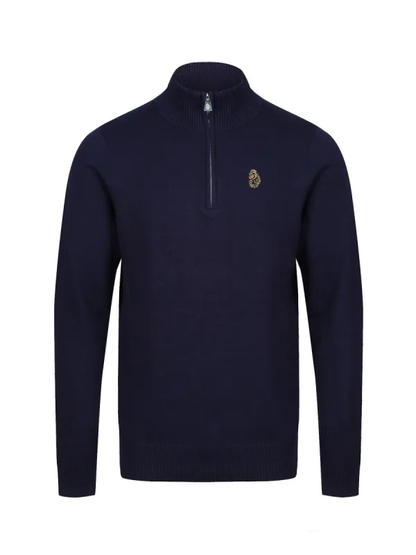PRETENDER JUNIOR HALF ZIP KNITTED JUMPER sold by Luke 1977