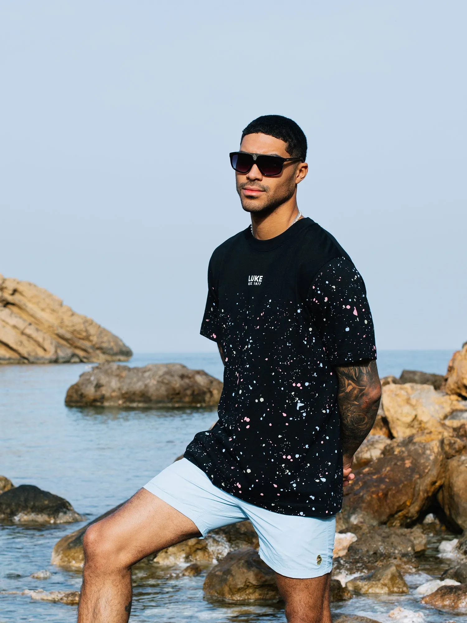 ST KITTS PAINT SPLATTER RELAXED FIT T-SHIRT sold by Luke 1977 product image thumbnail 5