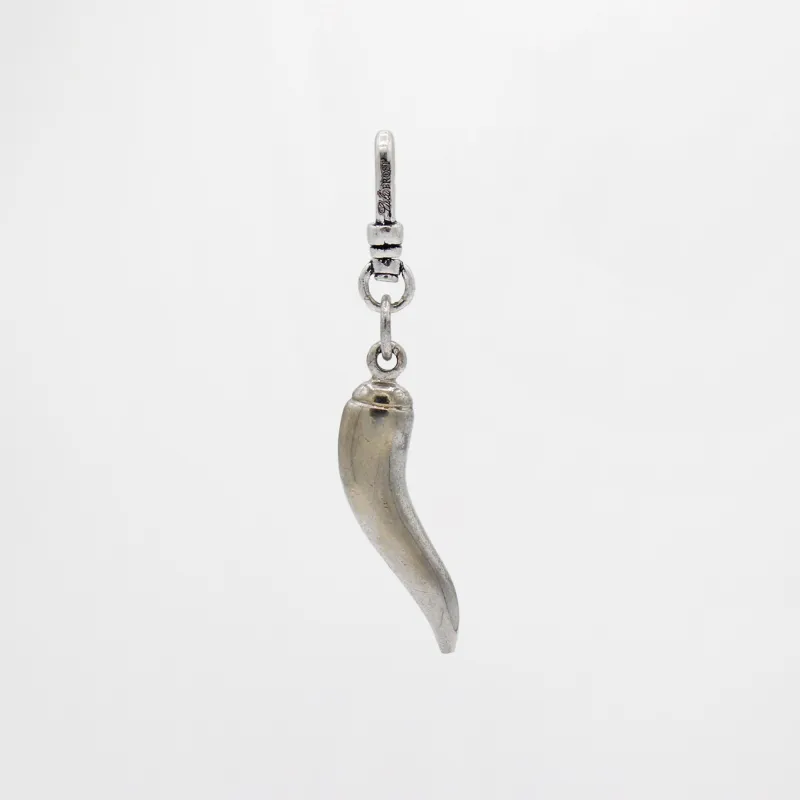 Vintage Frosted Silver Cornicello Luck O the Italian Charm sold by Lulu Frost