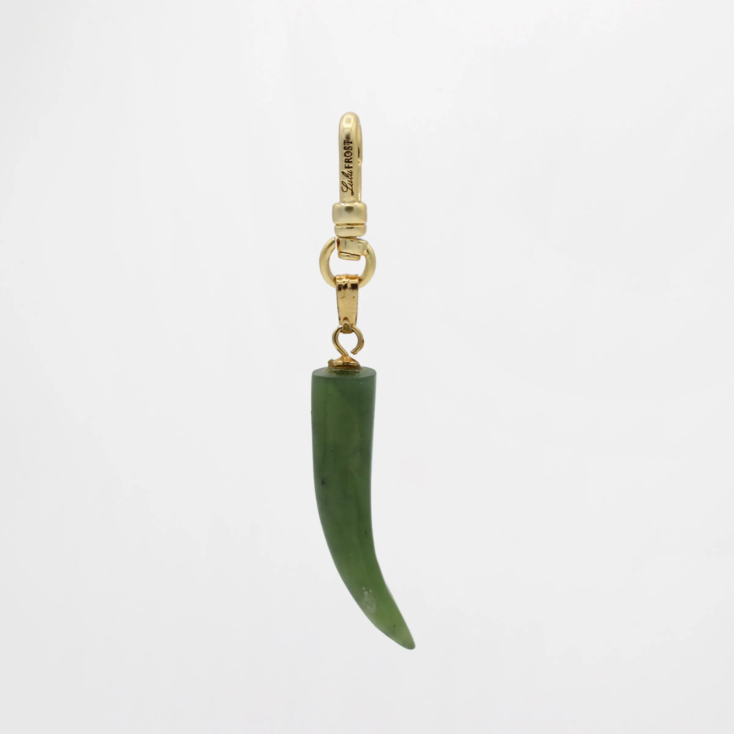 Vintage Spinach Jade Horn of Luck Charm sold by Lulu Frost product image thumbnail 2