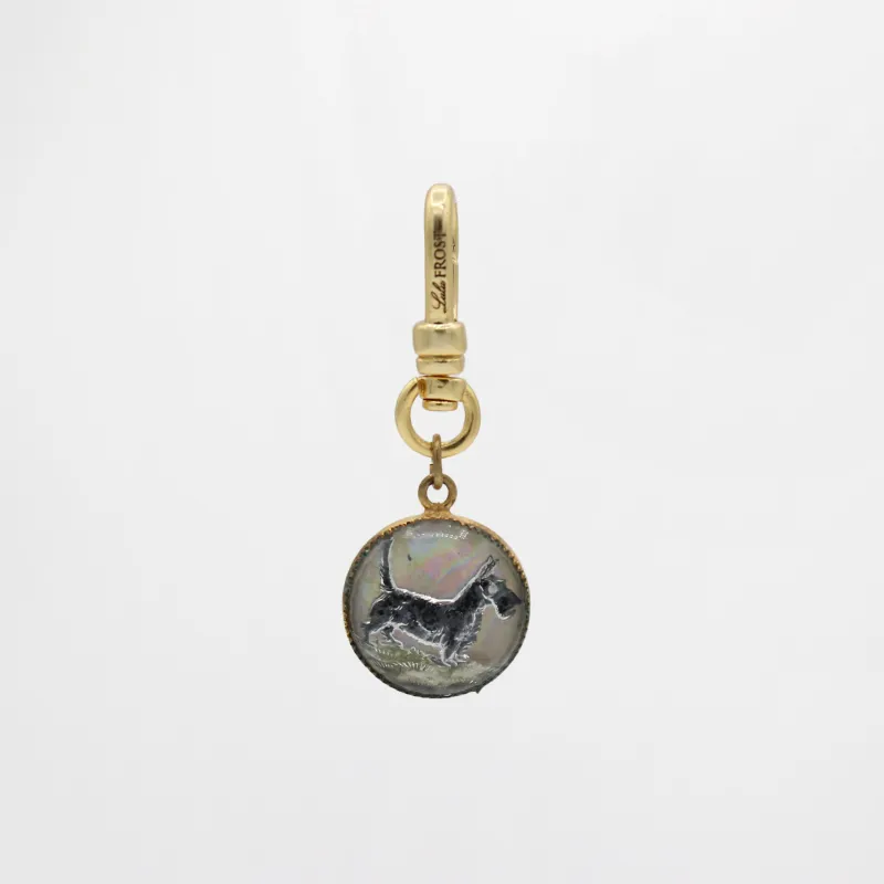 Antique Reverse Carved Rock Crystal Scottie Dog Isles Charm sold by Lulu Frost