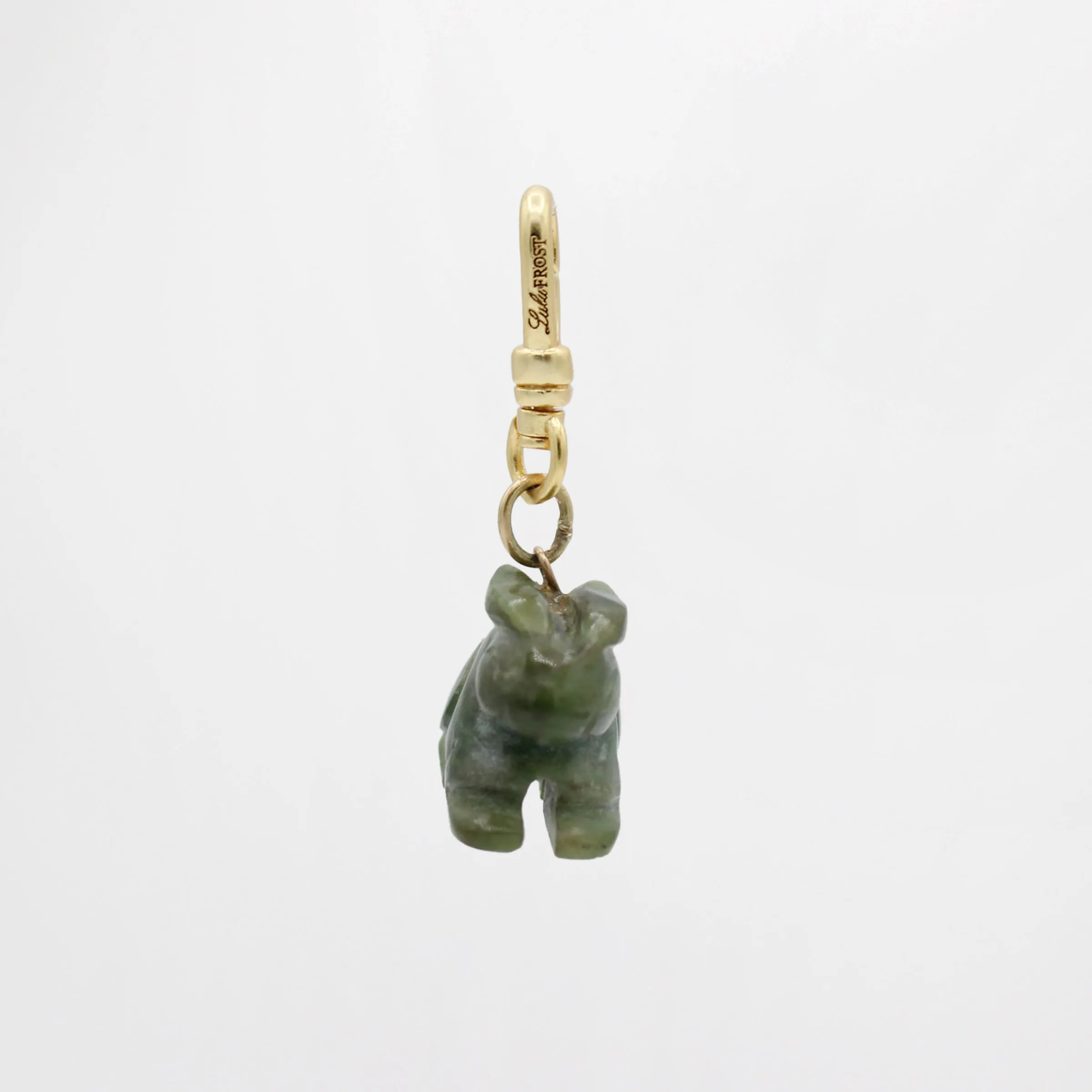 Vintage Handcarved Spinach Jade Bunny Dearest Hoppy Charm sold by Lulu Frost product image thumbnail 3