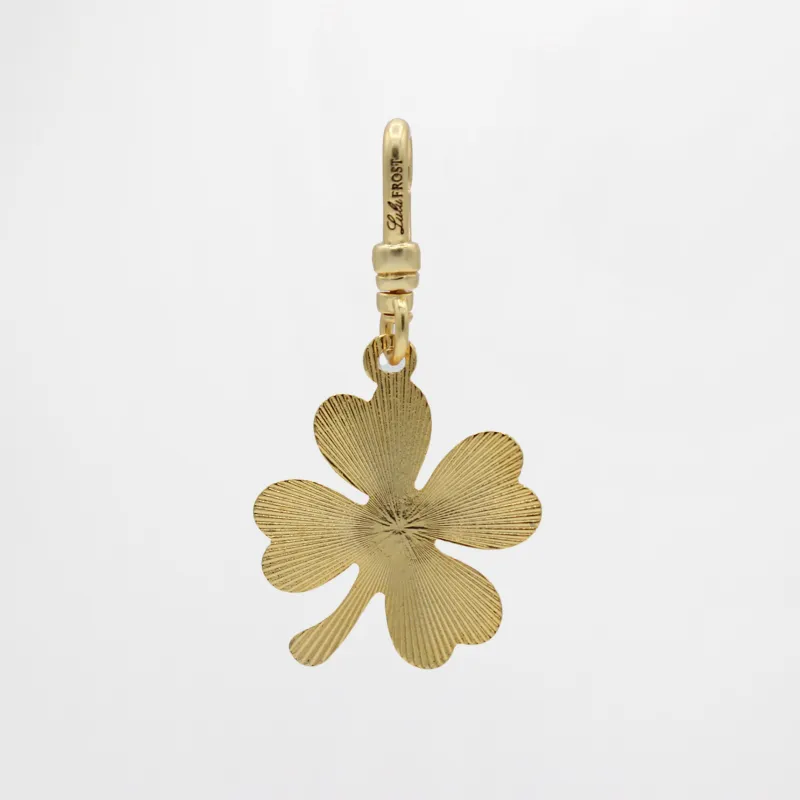 St. Paddy's Day Gold Plated Four Leaf Clover Record Disc-Etched Louise Charm sold by Lulu Frost