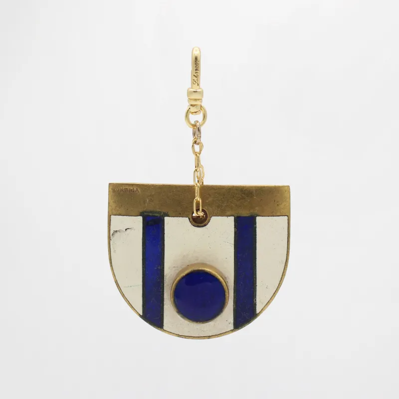 Antique Austrian Enamel Blue and White Shield Charm sold by Lulu Frost