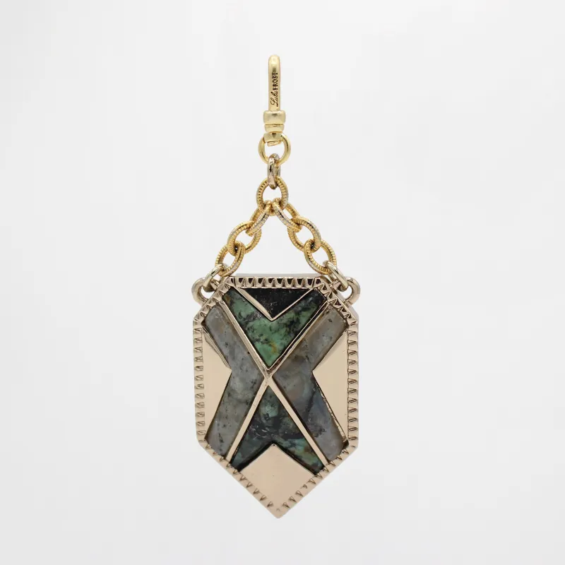 Archival Lulu Amazonite and Labradorite Septagon Shield Charm sold by Lulu Frost