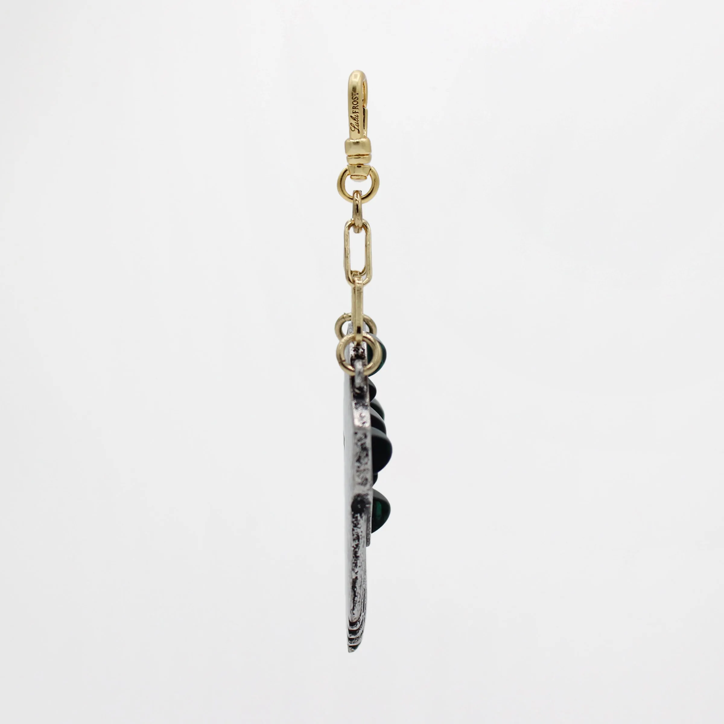 Archival Lulu Octagon Shield Charm in Black and Emerald Glass Crystal sold by Lulu Frost product image thumbnail 3