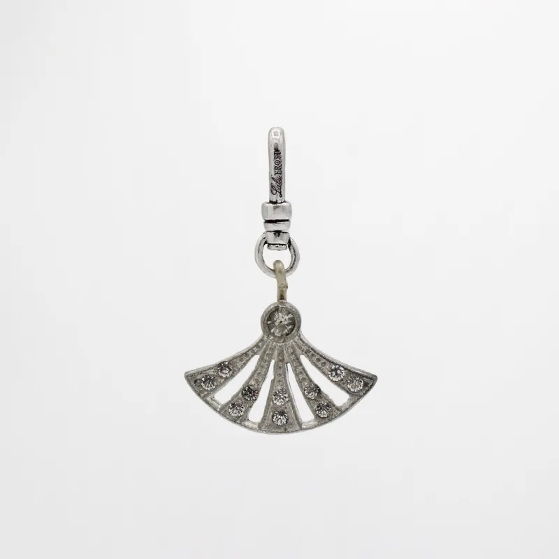 Antique Art Deco Jabot Crystalline Fan Charm sold by Lulu Frost
