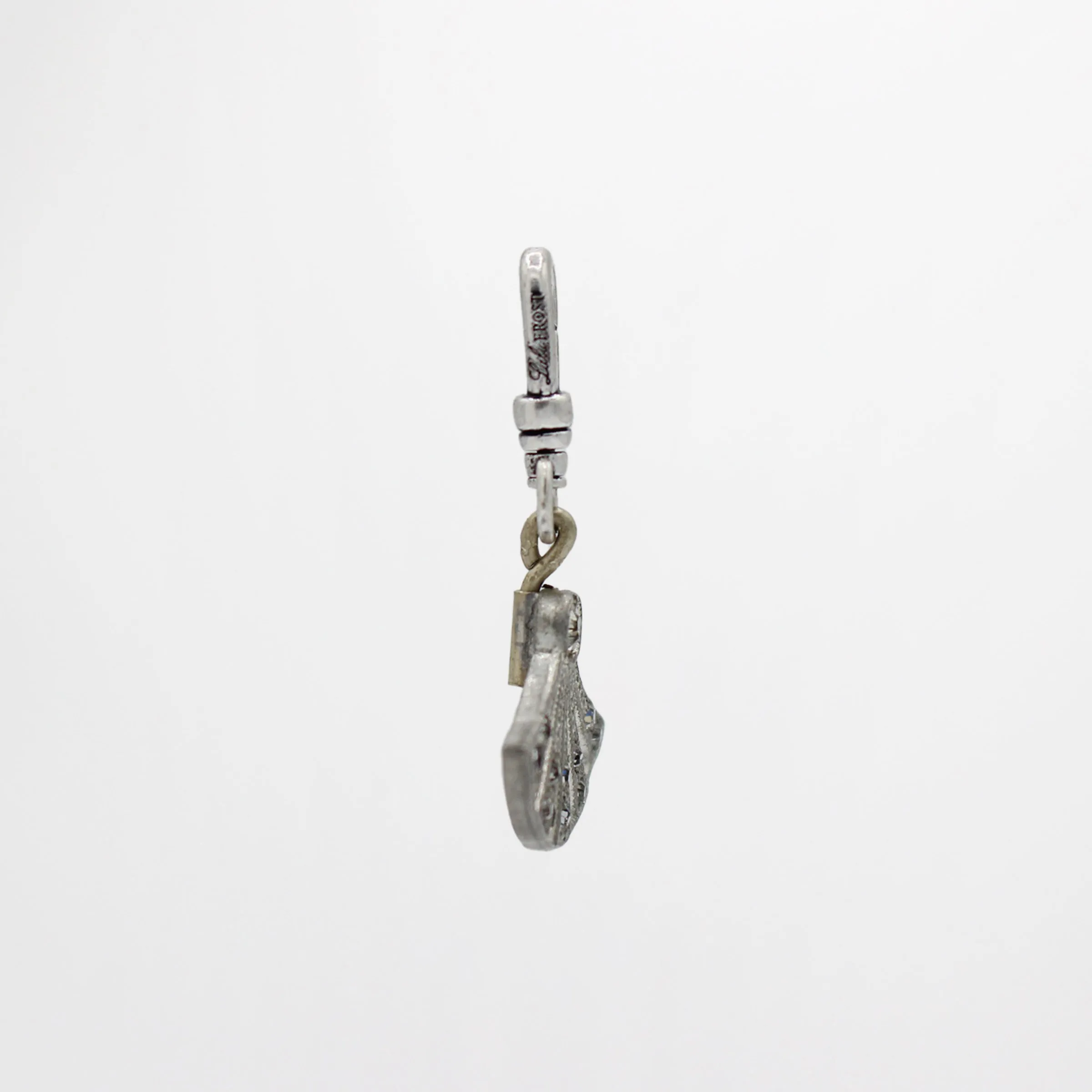 Antique Art Deco Jabot Crystalline Fan Charm sold by Lulu Frost product image thumbnail 3