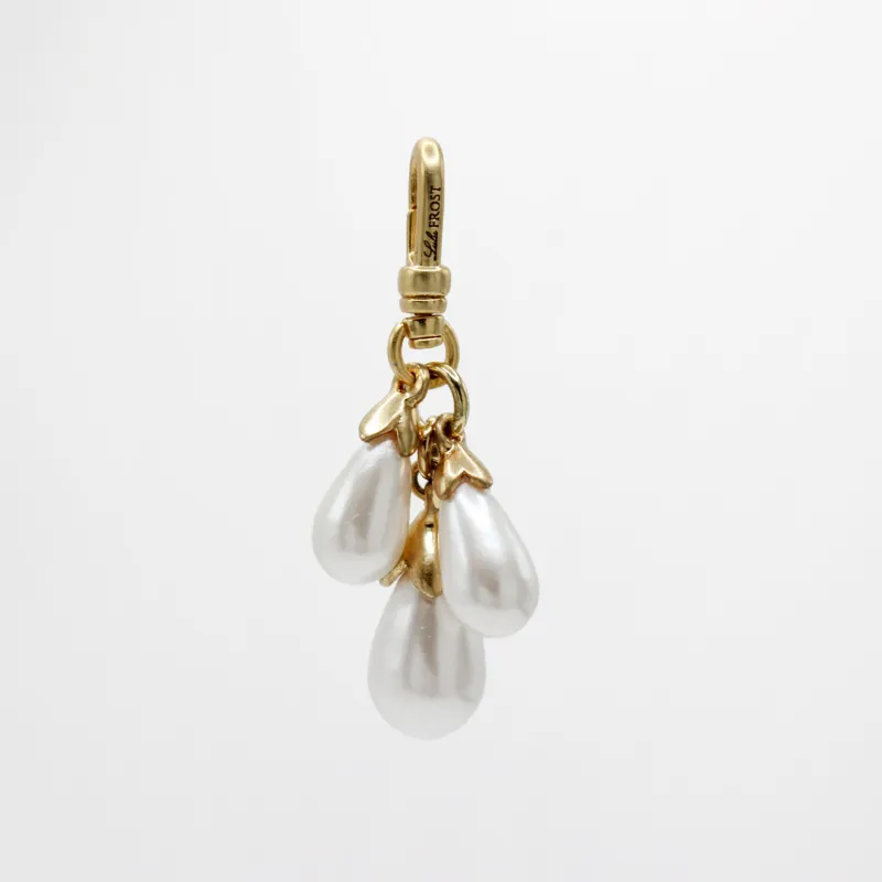 Triple Bunch of Glass Droplet Pearls Cluster Charm sold by Lulu Frost