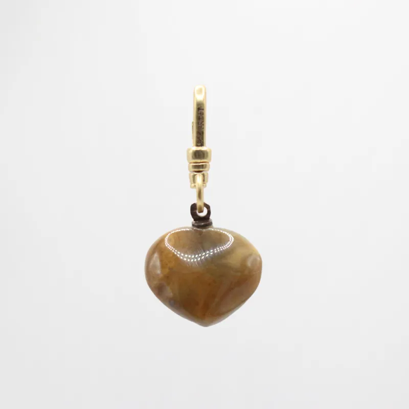 Antique Hand carved Agate Stone Chubby Heart Charm sold by Lulu Frost