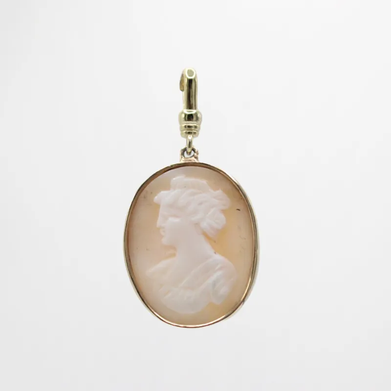 10 Karat Gold Hand Carved Cameo Lindita Charm sold by Lulu Frost