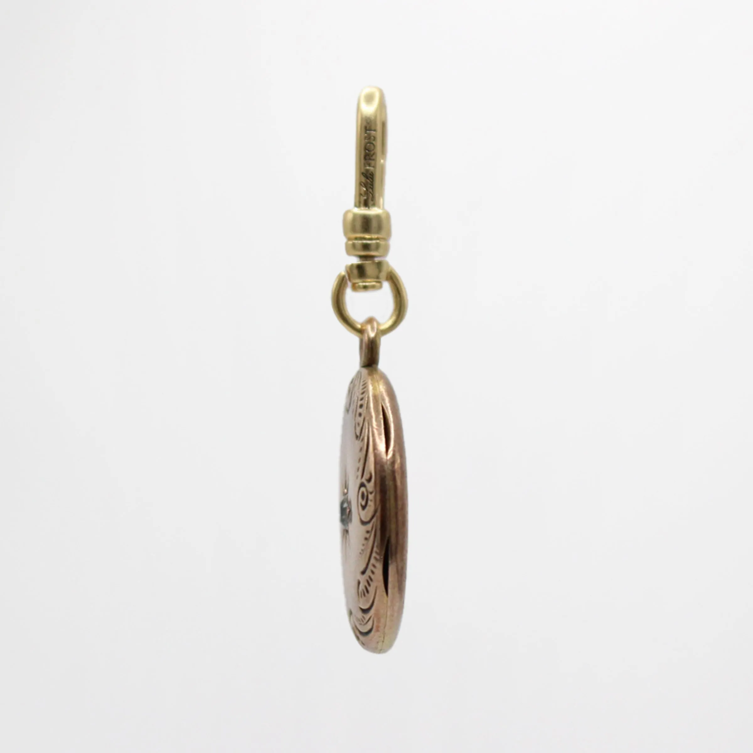 Antique Victorian Circular Scrolled Paste Locket Charm sold by Lulu Frost product image thumbnail 3