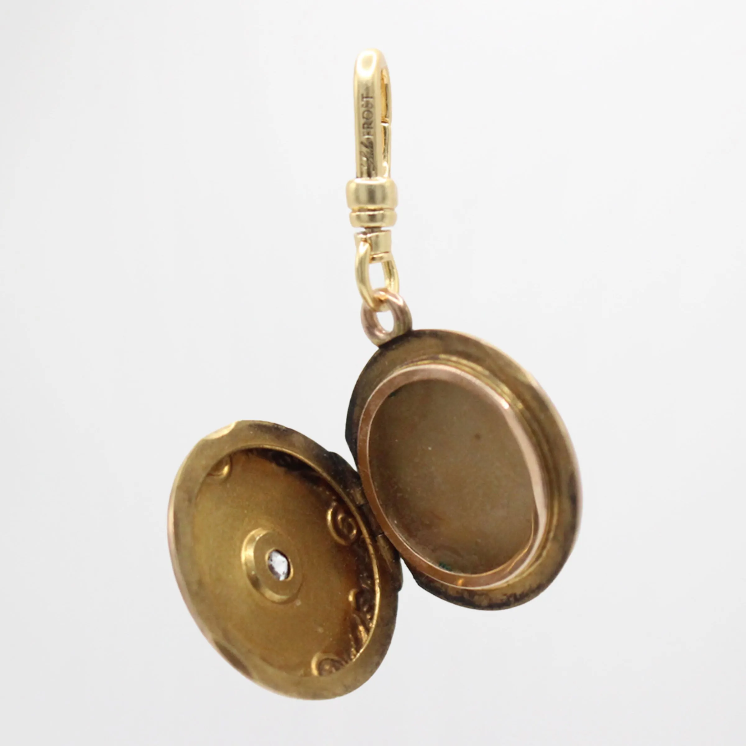 Antique Victorian Circular Scrolled Paste Locket Charm sold by Lulu Frost product image thumbnail 4