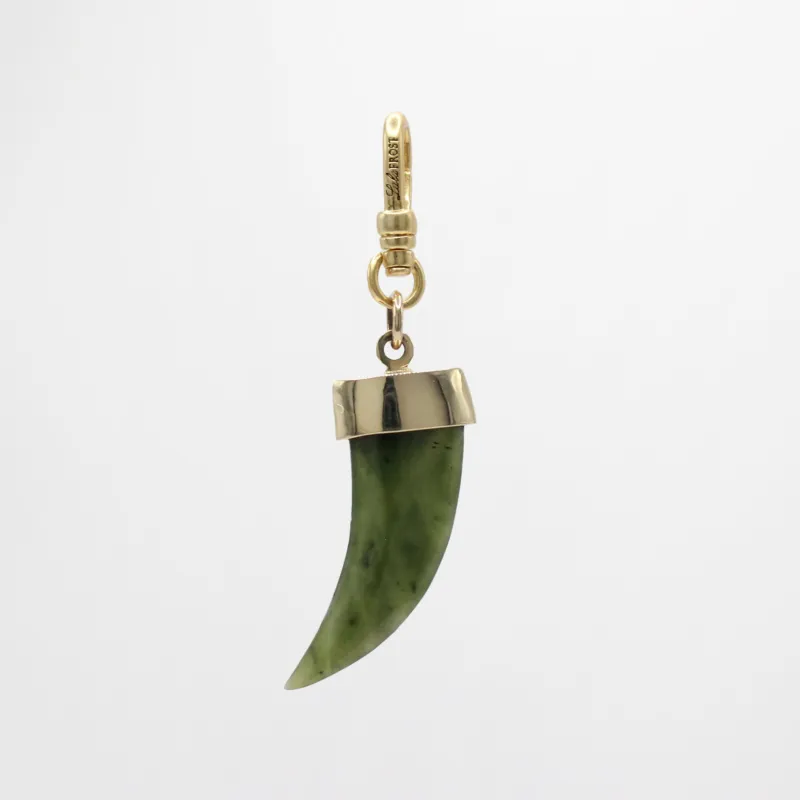 Classic Vintage 70's Hand-Carved Jade Talon Charm in Goldfill Charm sold by Lulu Frost