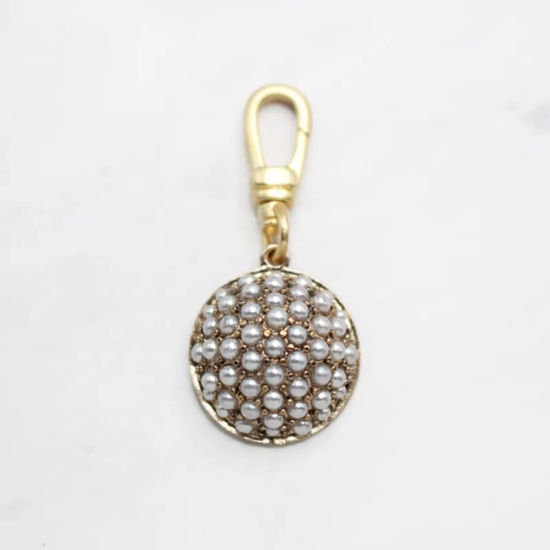 Vintage Domed Glass Pearl Cabochon Charm sold by Lulu Frost