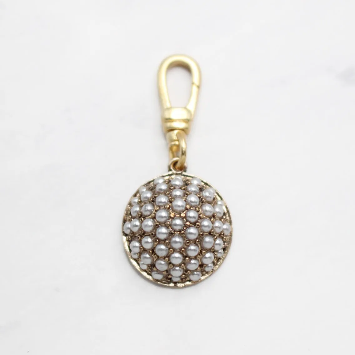 Vintage Domed Glass Pearl Cabochon Charm sold by Lulu Frost