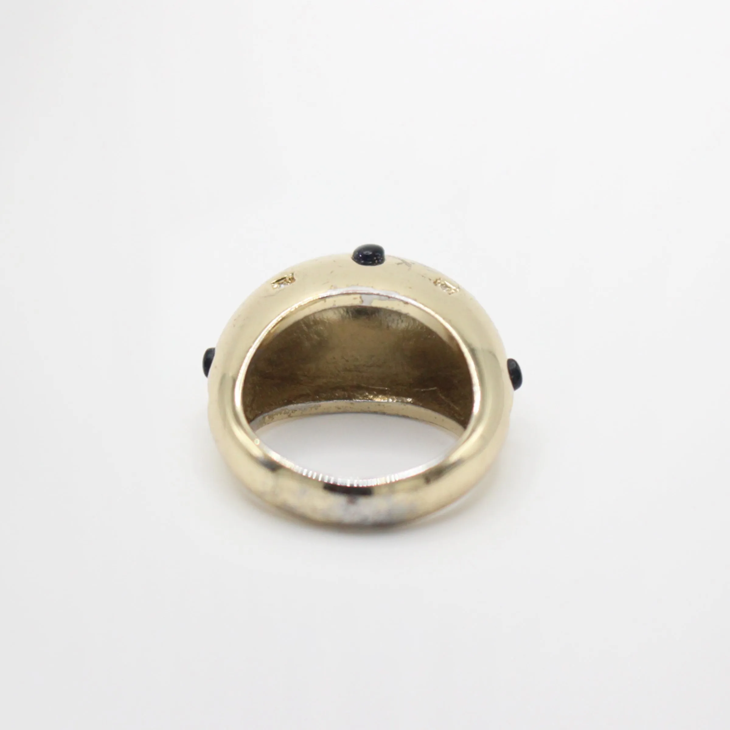 Archival Lulu Goldstone Cabochon and Crystal 80s Inspired Gold Domed Ring sold by Lulu Frost product image thumbnail 4