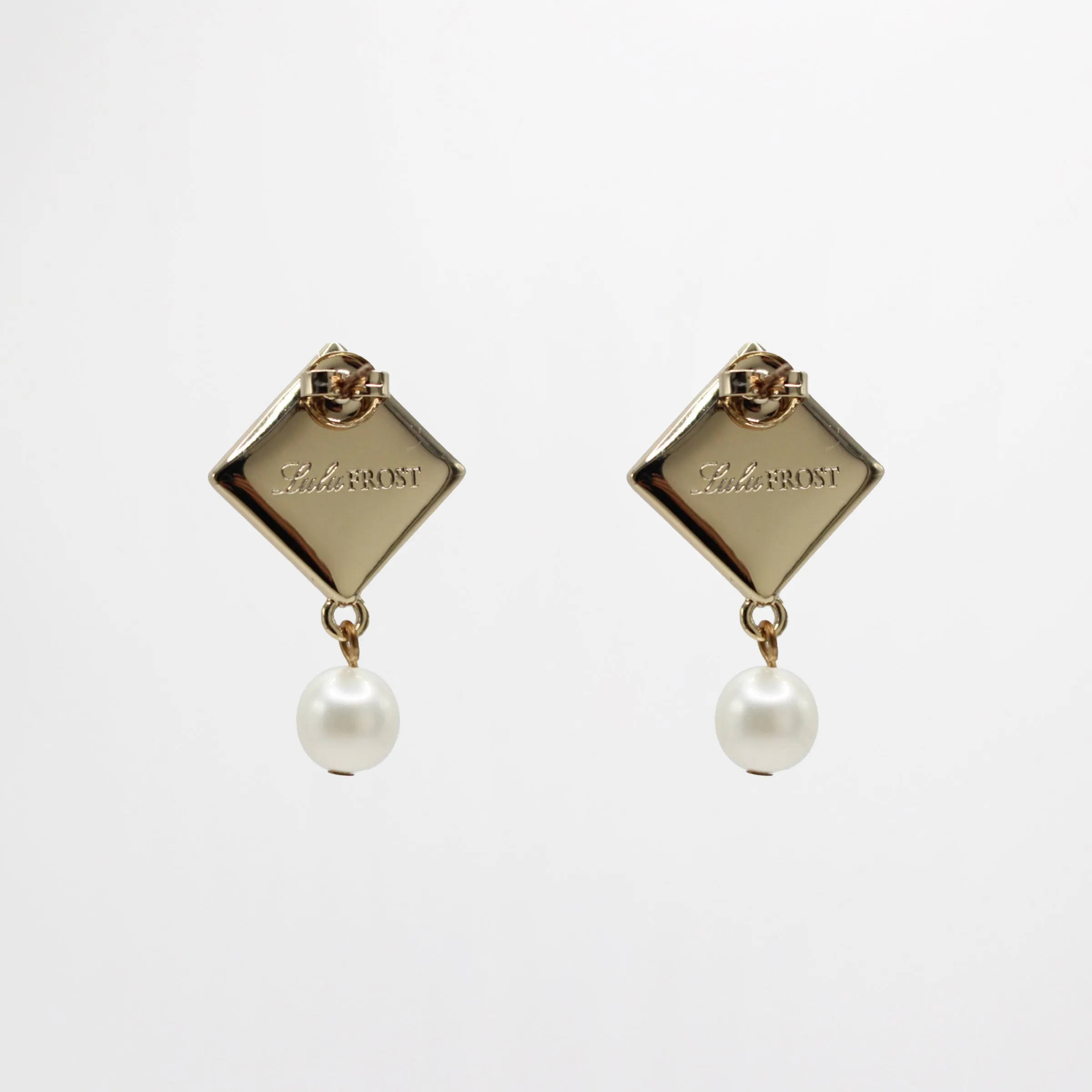 Archival Mother of Pearl Onxy Checkerboard Verushka Pearl Drop Stud sold by Lulu Frost product image thumbnail 2