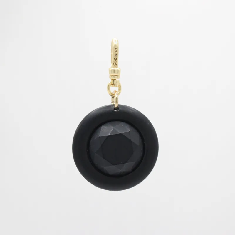Vintage 80s Faceted Soft Touch Matte Black Resin Charm sold by Lulu Frost