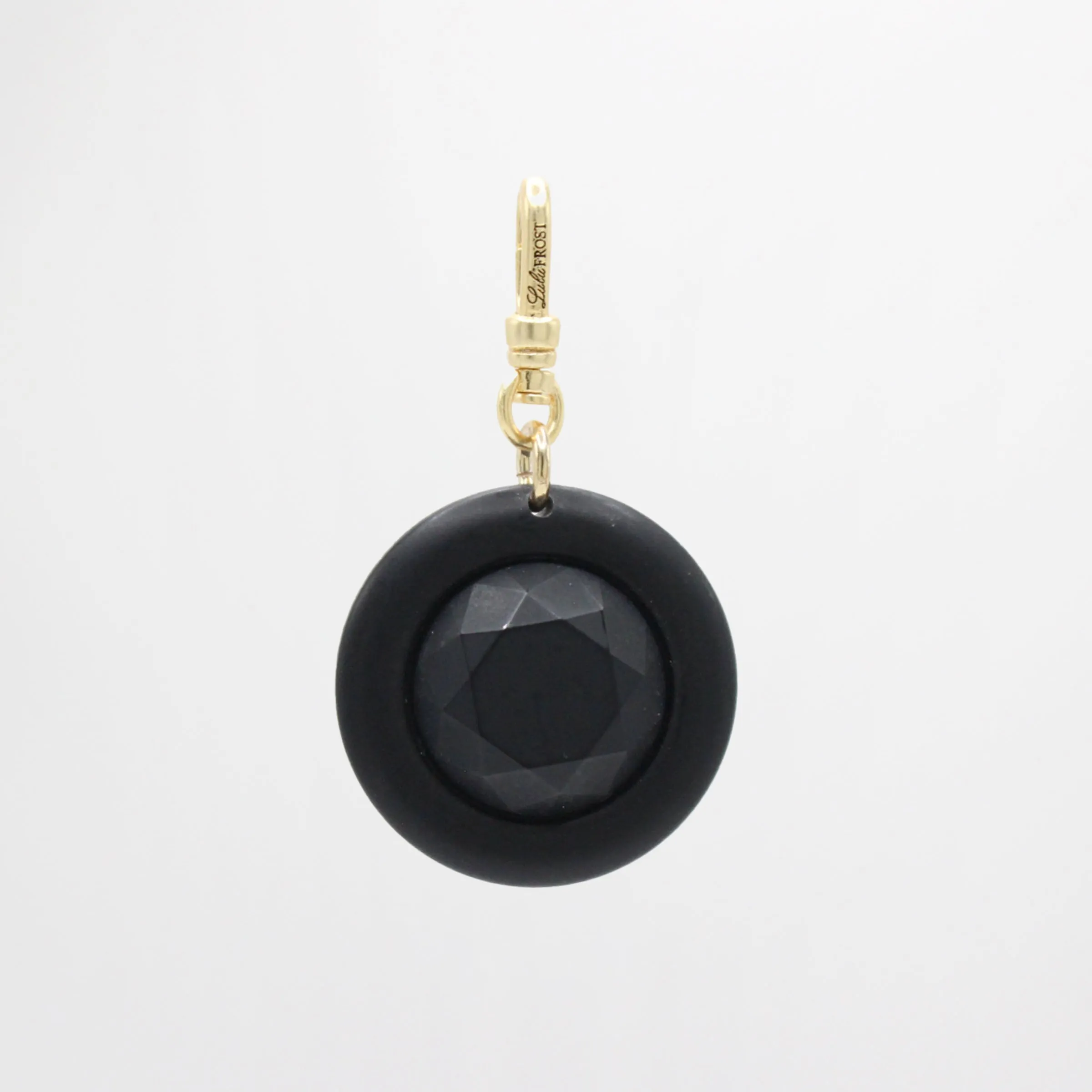 Vintage 80s Faceted Soft Touch Matte Black Resin Charm sold by Lulu Frost