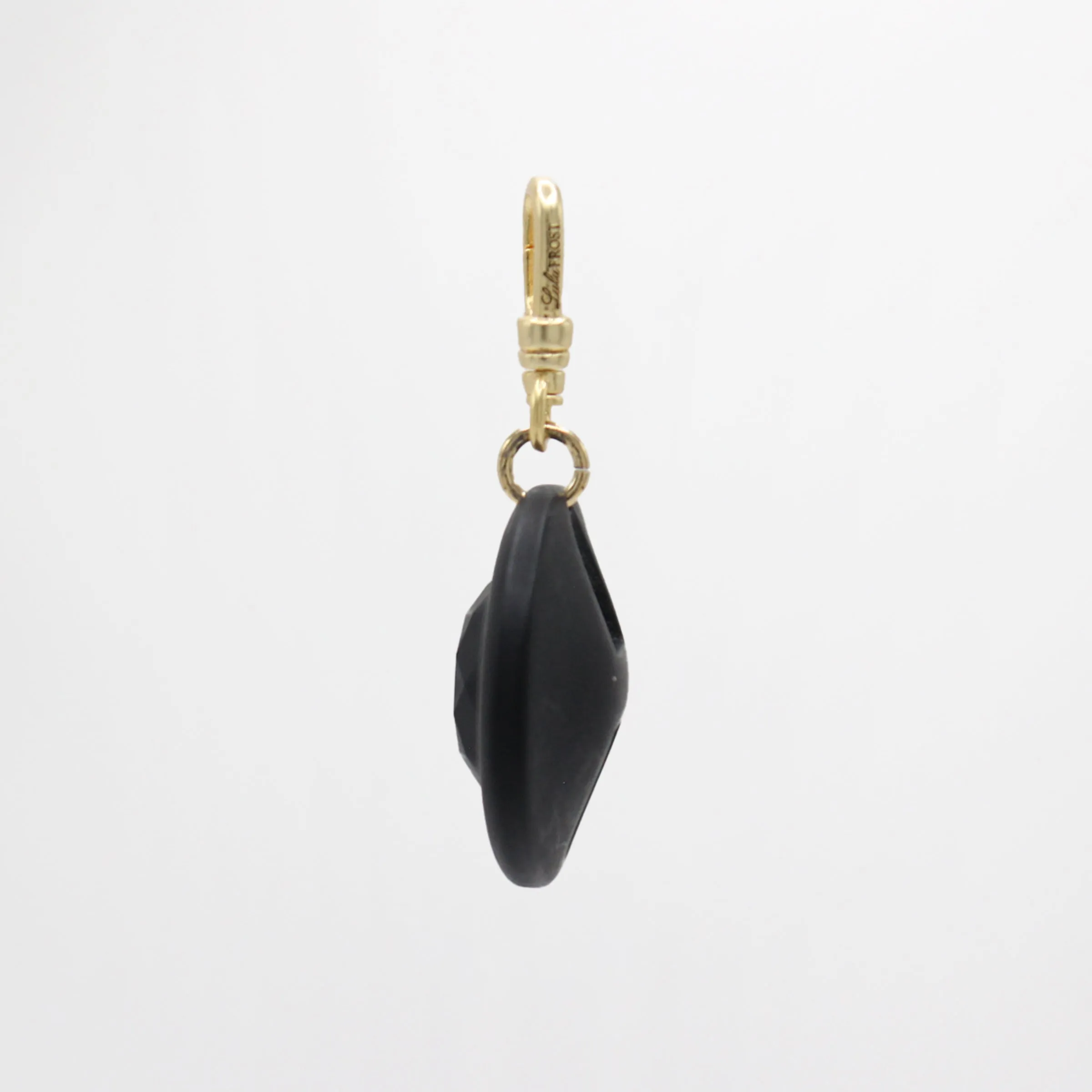 Vintage 80s Faceted Soft Touch Matte Black Resin Charm sold by Lulu Frost product image thumbnail 3